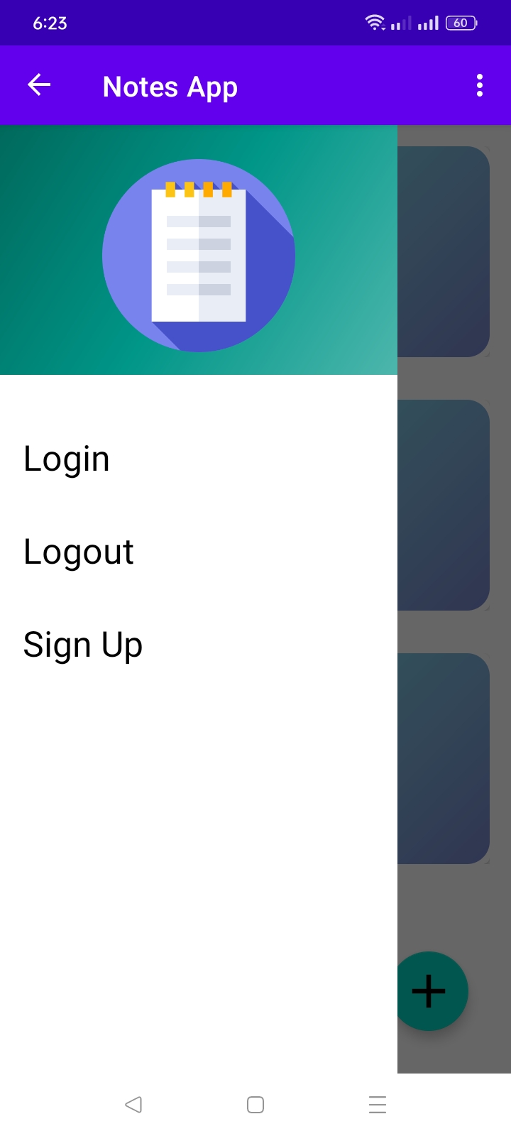 Notes App Long Press Menu